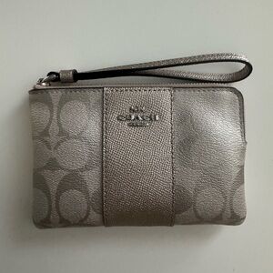 Coach Silver Wristlet Clutch